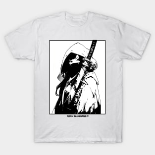 Cyberpunk Ninja Girl Samurai Warrior Katana Anime Streetwear T-Shirt